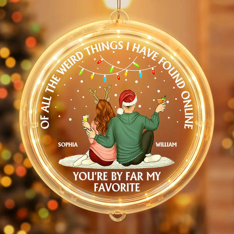 You Are By Far My Favorite Christmas Back Couple - Personalized LED Pendant Light