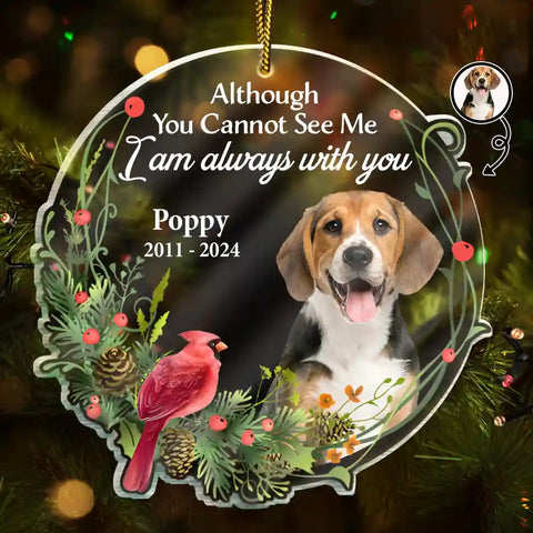 Custom Photo Pet Memorial Forever In My Heart - Personalized Custom Shaped Acrylic Ornament