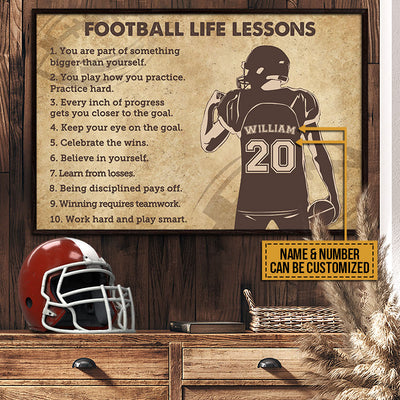 American Football Life Lessons Custom Poster, Sport Motivation, Footba ...