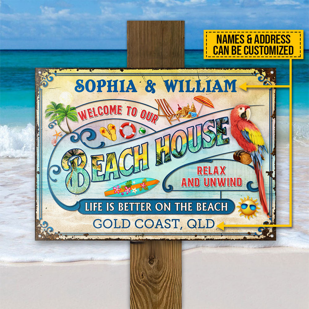 Beach Surfing Beach House Pastel Custom Classic Metal Signs Wander Prints