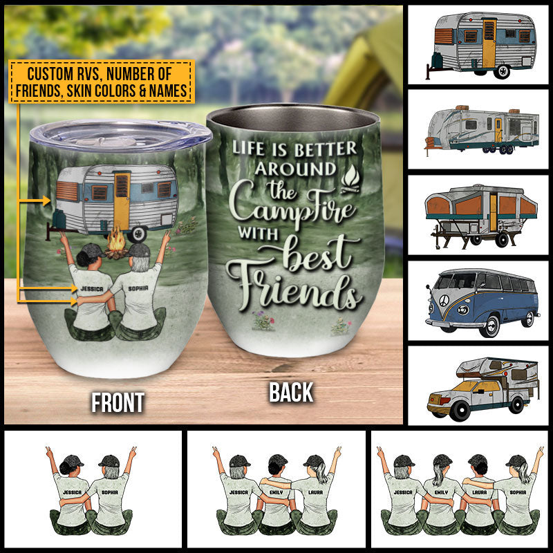 Download Camping Bestie Life Is Better Custom Wine Tumbler Wander Prints