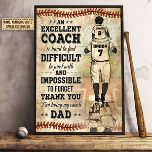 Personalized Baseball Dad And Son Thank You Custom Quote Customized Po -  Wander Prints™