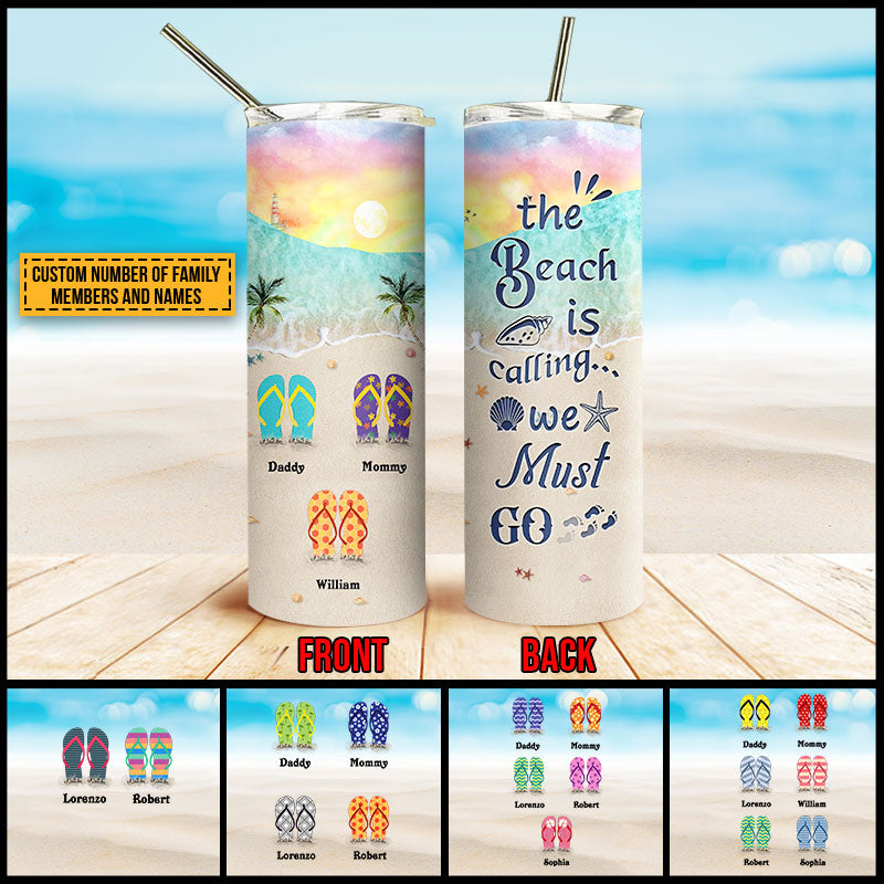 Personalized Beach Beach Is Calling Custom Skinny Tumbler - Wander Prints™