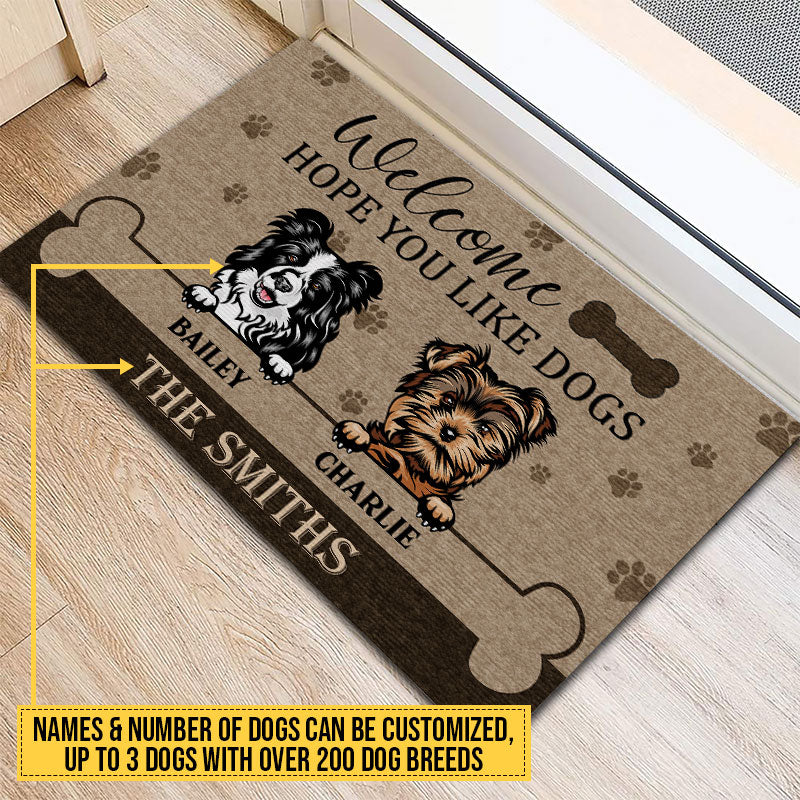 Pawzity Welcome Mat, Gifts For Dog Lovers, Hope You Like Dogs Front Do