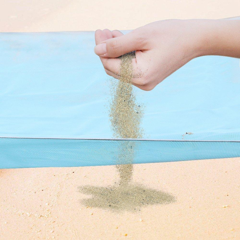 beach blanket where sand falls through