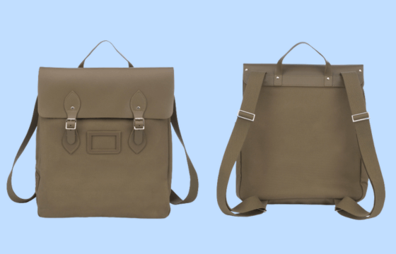 Front and back images of The Steamer Backpack in Khaki