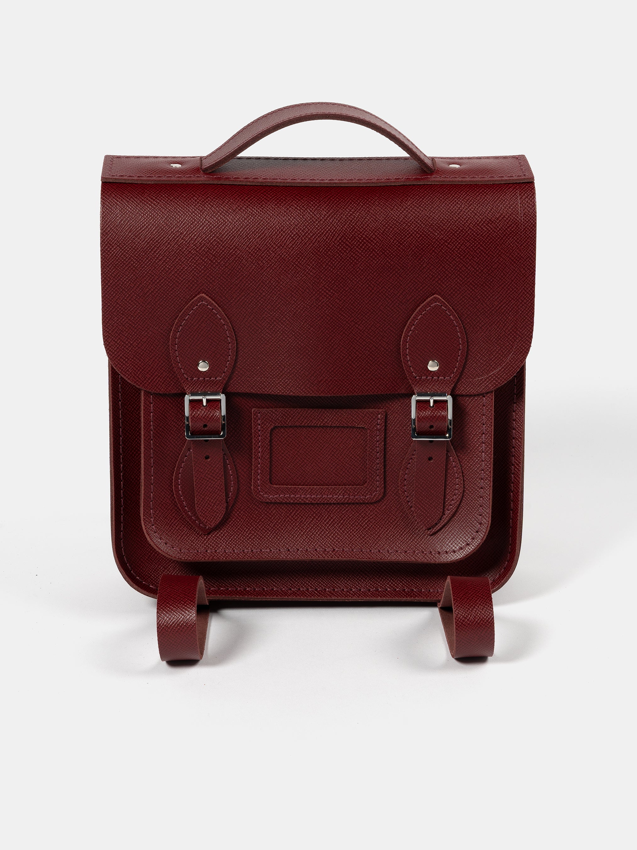 Image of The Small Portrait Backpack - Rhubarb Red Saffiano