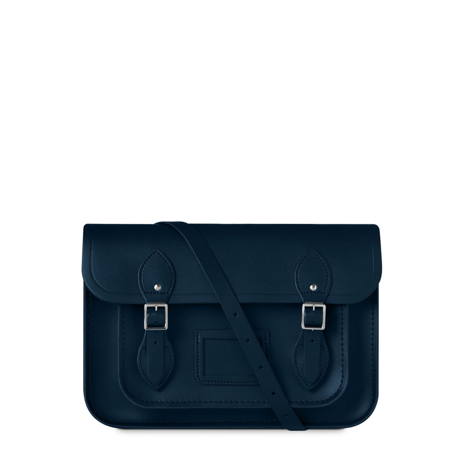 13 inch Magnetic Satchel in Leather - Navy