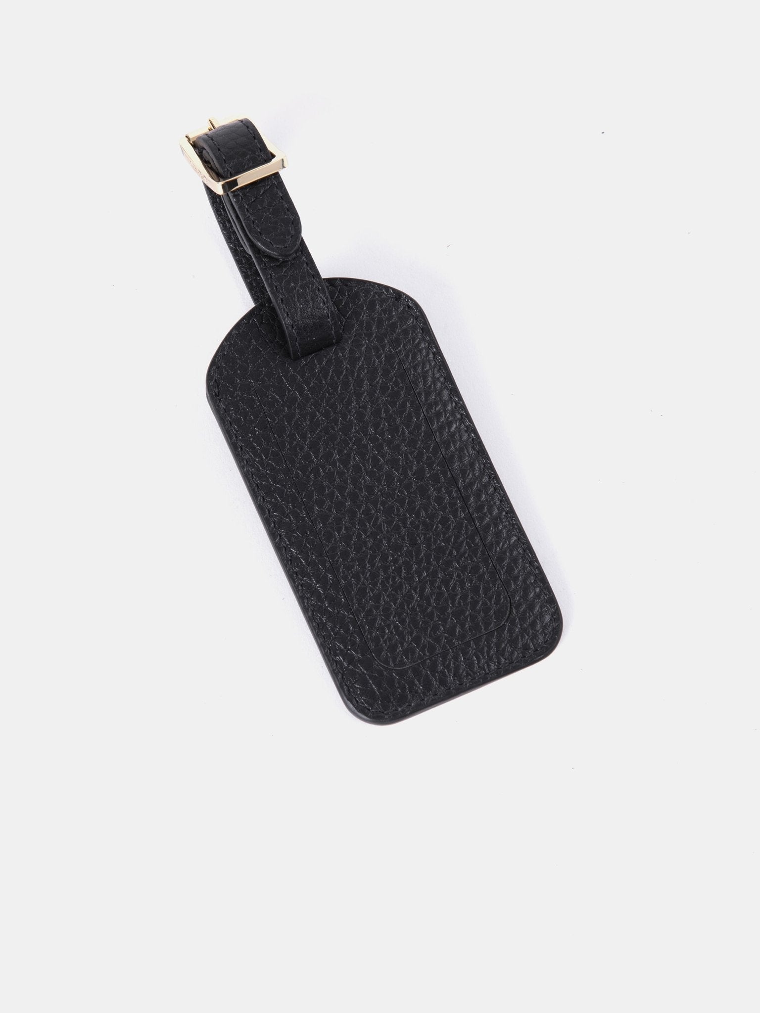 Black Smooth Calf Leather Luggage Tag