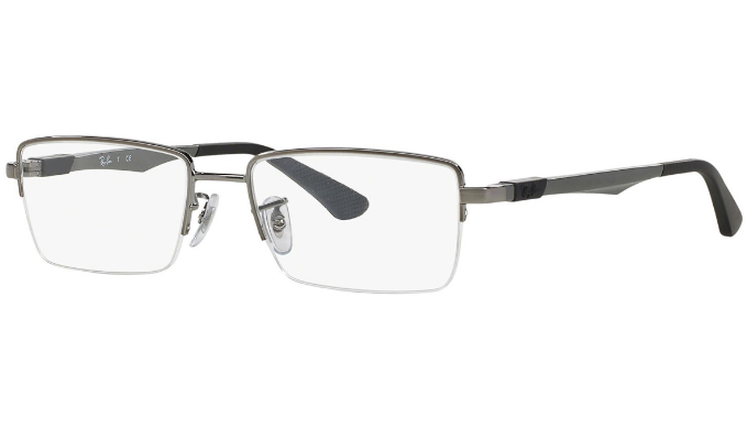 Ray-Ban Rectangular Half-Rim Eyeglasses – 1Sale Deals