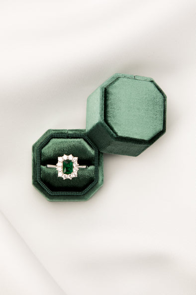 green velvet ring box