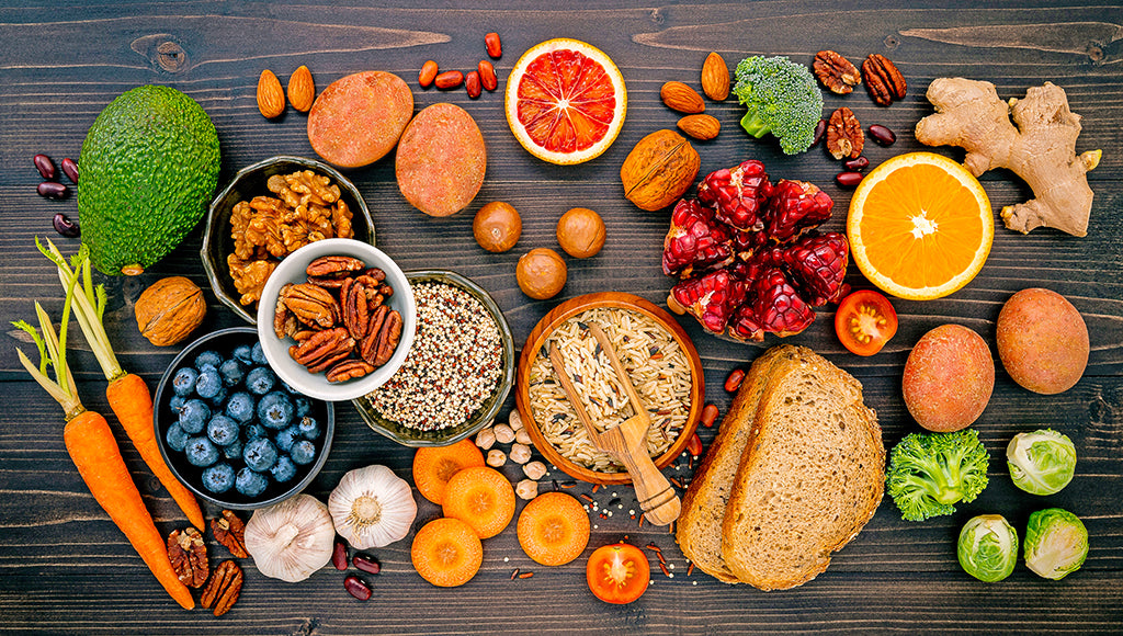 plant based food displayed on a table