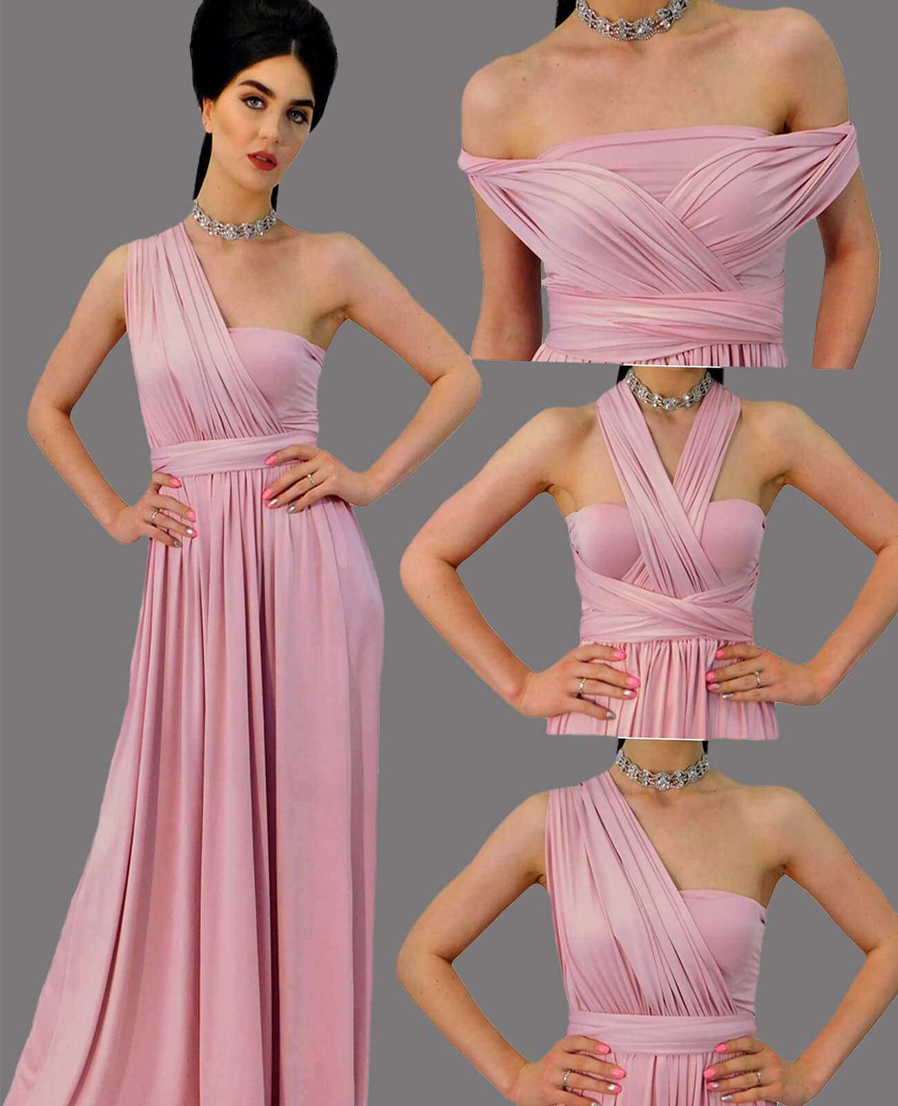 infinity dress pink