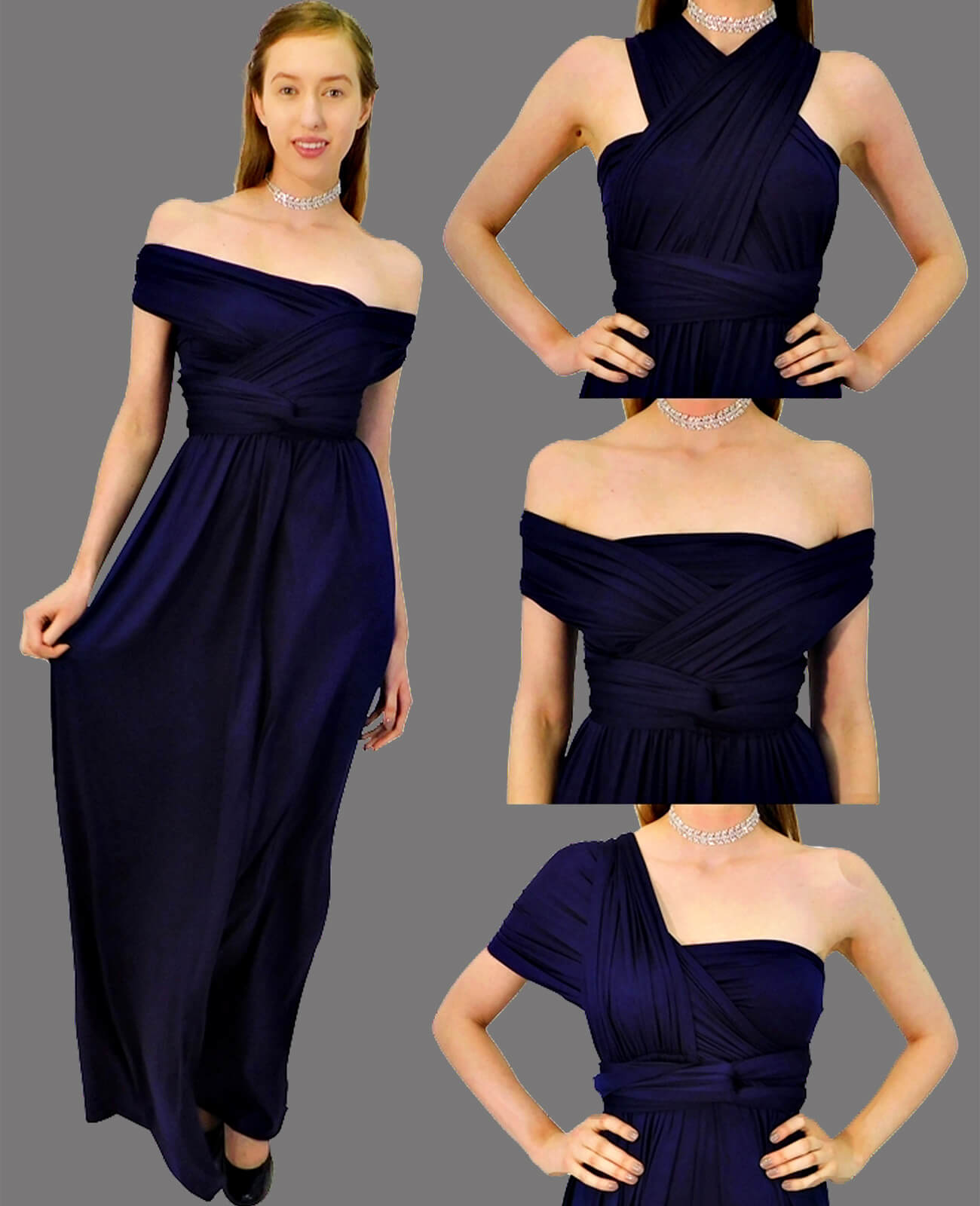 infinity dress off shoulder styles step by step