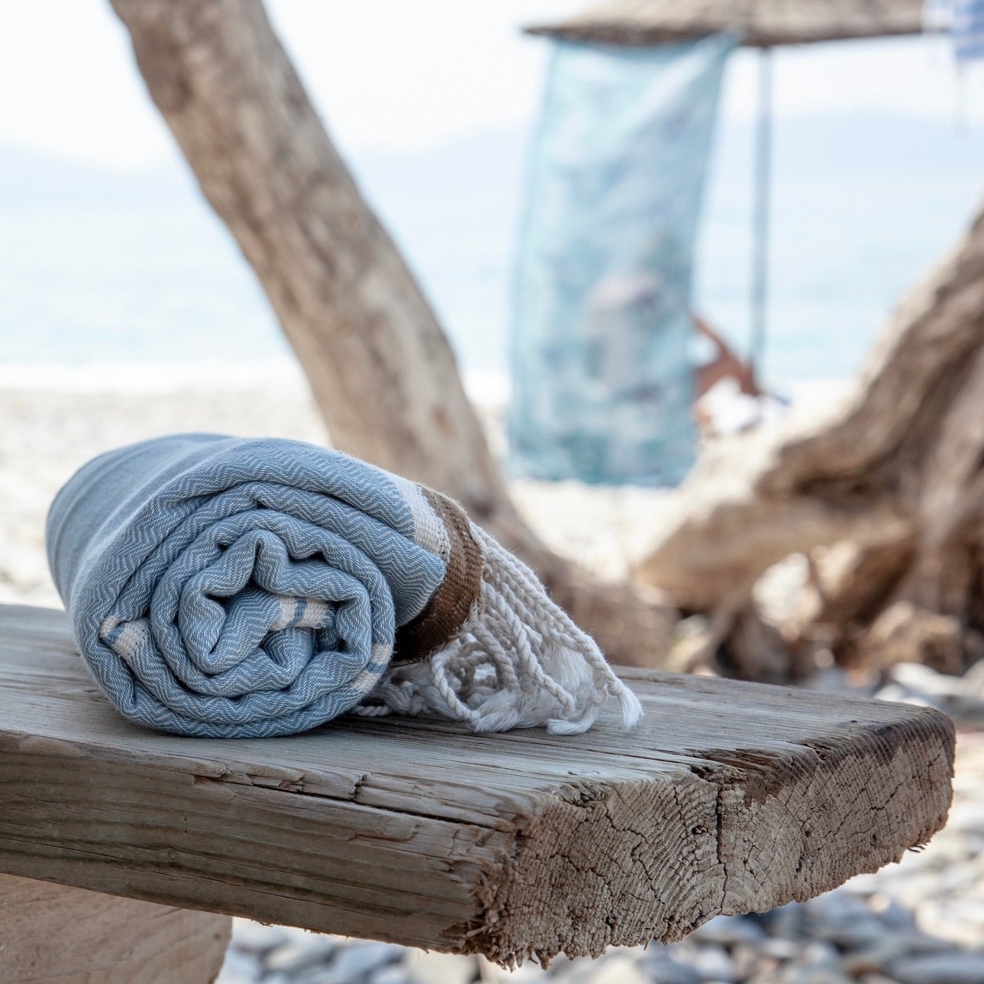 Turkish Beach Towel Cotton Linen 160gsm, Mykanos