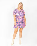 Spring Wrap Fitted Ruched Pleated Polyester General Print Dress by Tanya Taylor