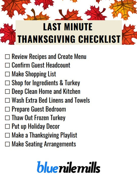 Thanksgiving Printable Checklist