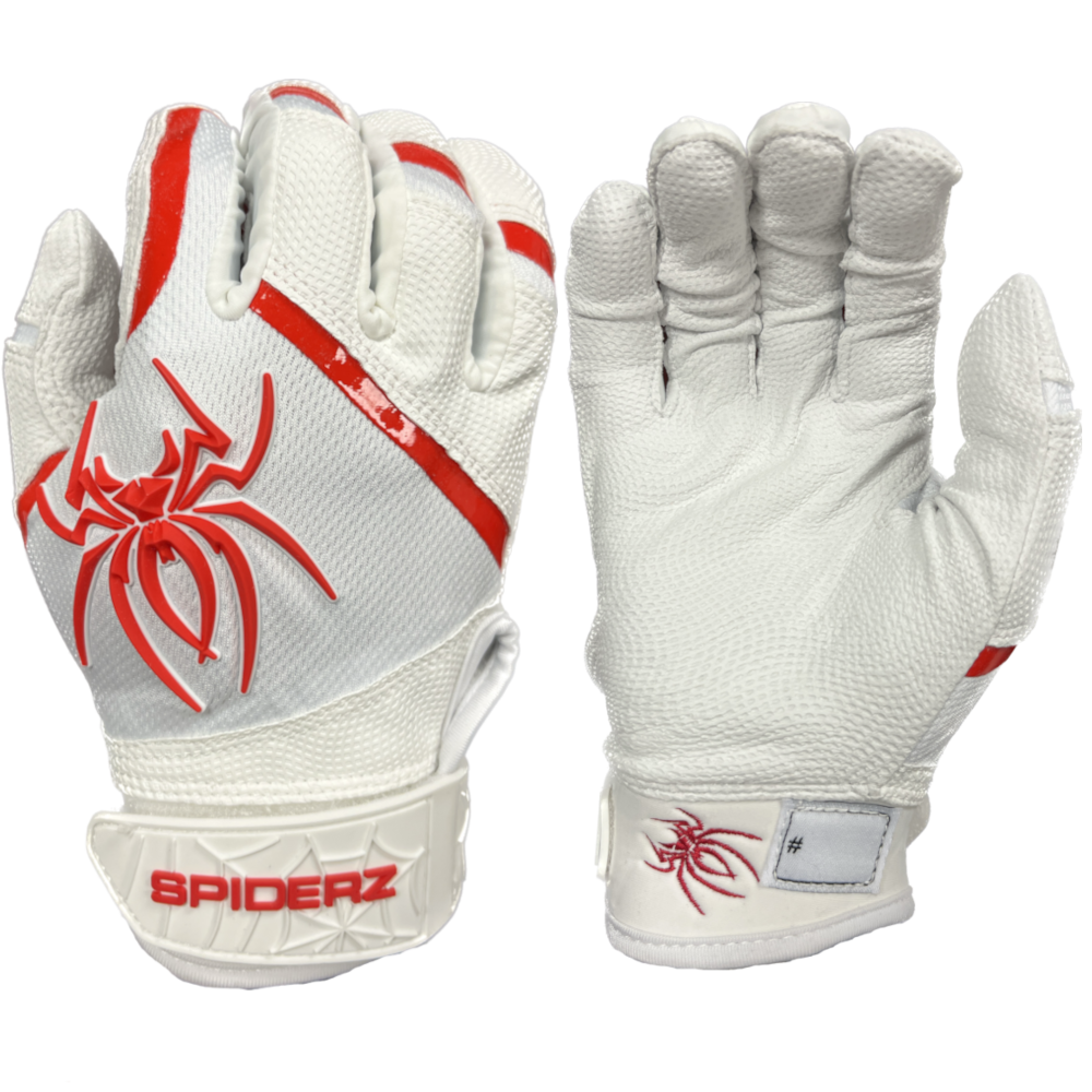 Spiderz PRO Batting Gloves - White/Pink – Spiderz Sports
