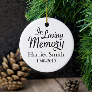 Personalised In Loving Memory Round Ceramic Decoration - Ooh Darling