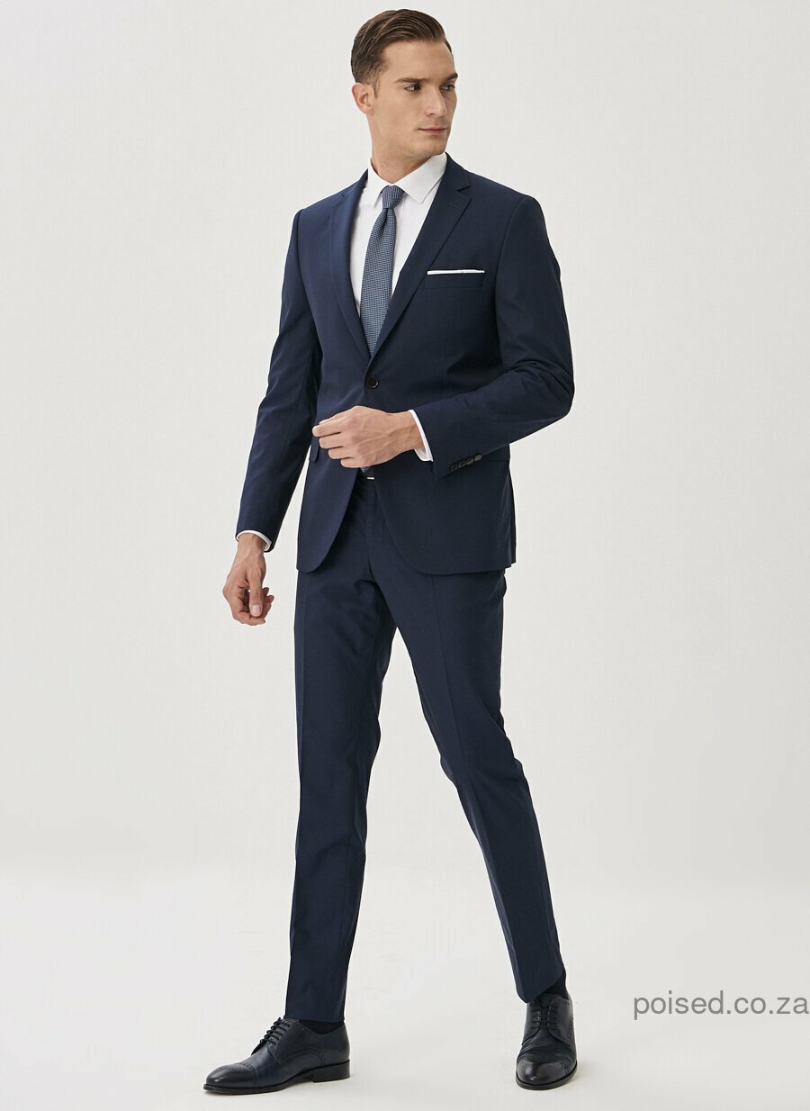 1772 Navy Blue Plain Classic Suit - Poised Fashion | Mens Suits | AMP