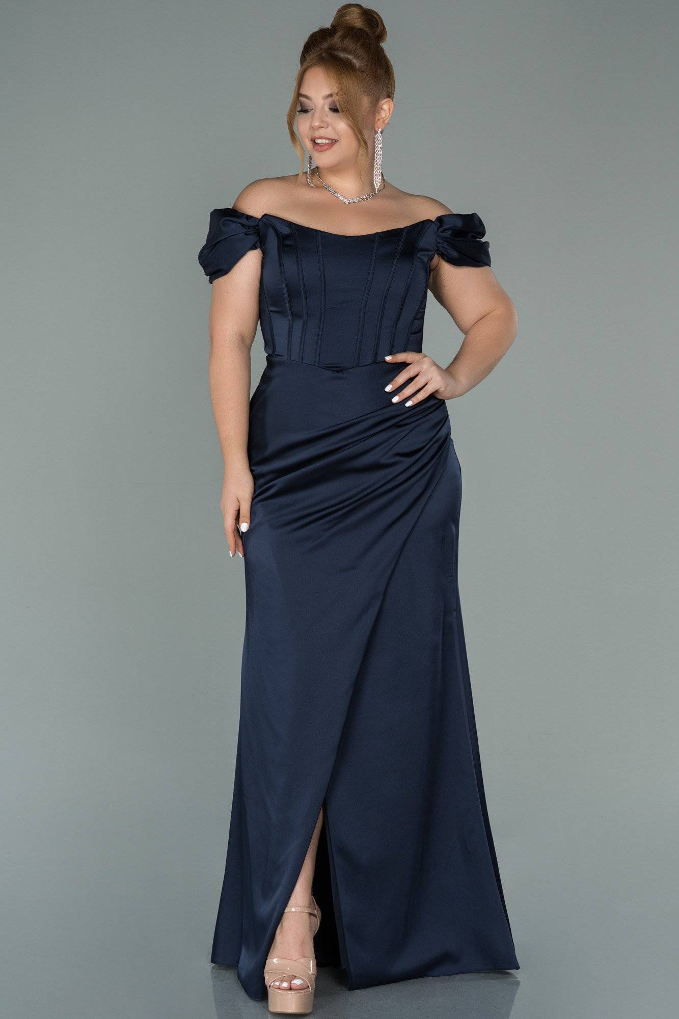 corset dress navy blue