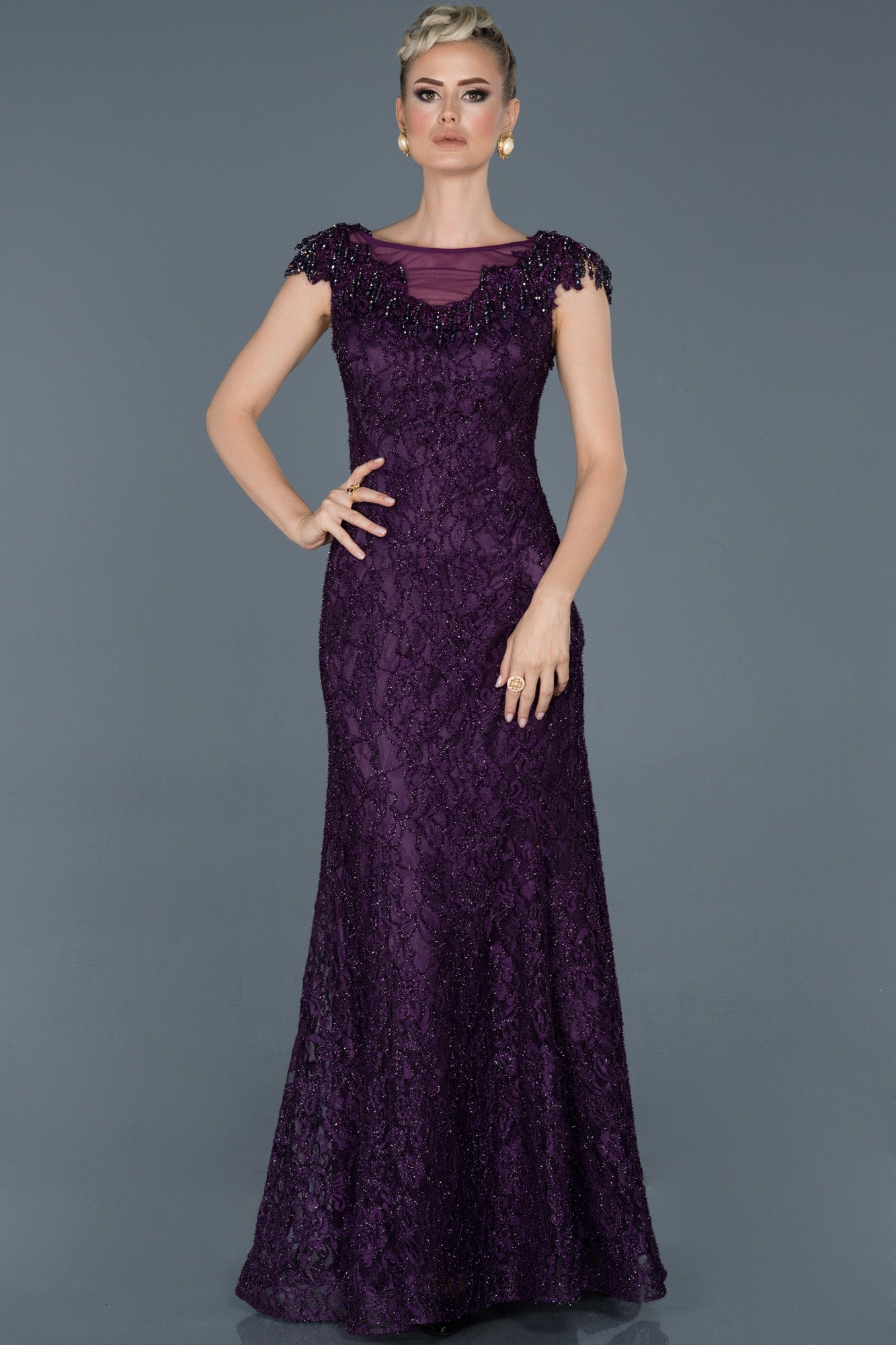 purple shimmer dress