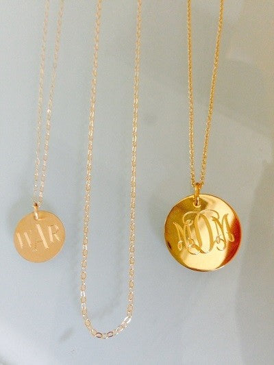 14kt Gold Disc on Chain
