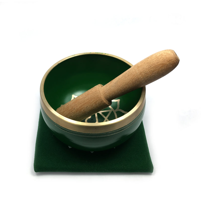 Tibetan Singing Bowl Gift Set - Green (Heart Chakra) Happy ...