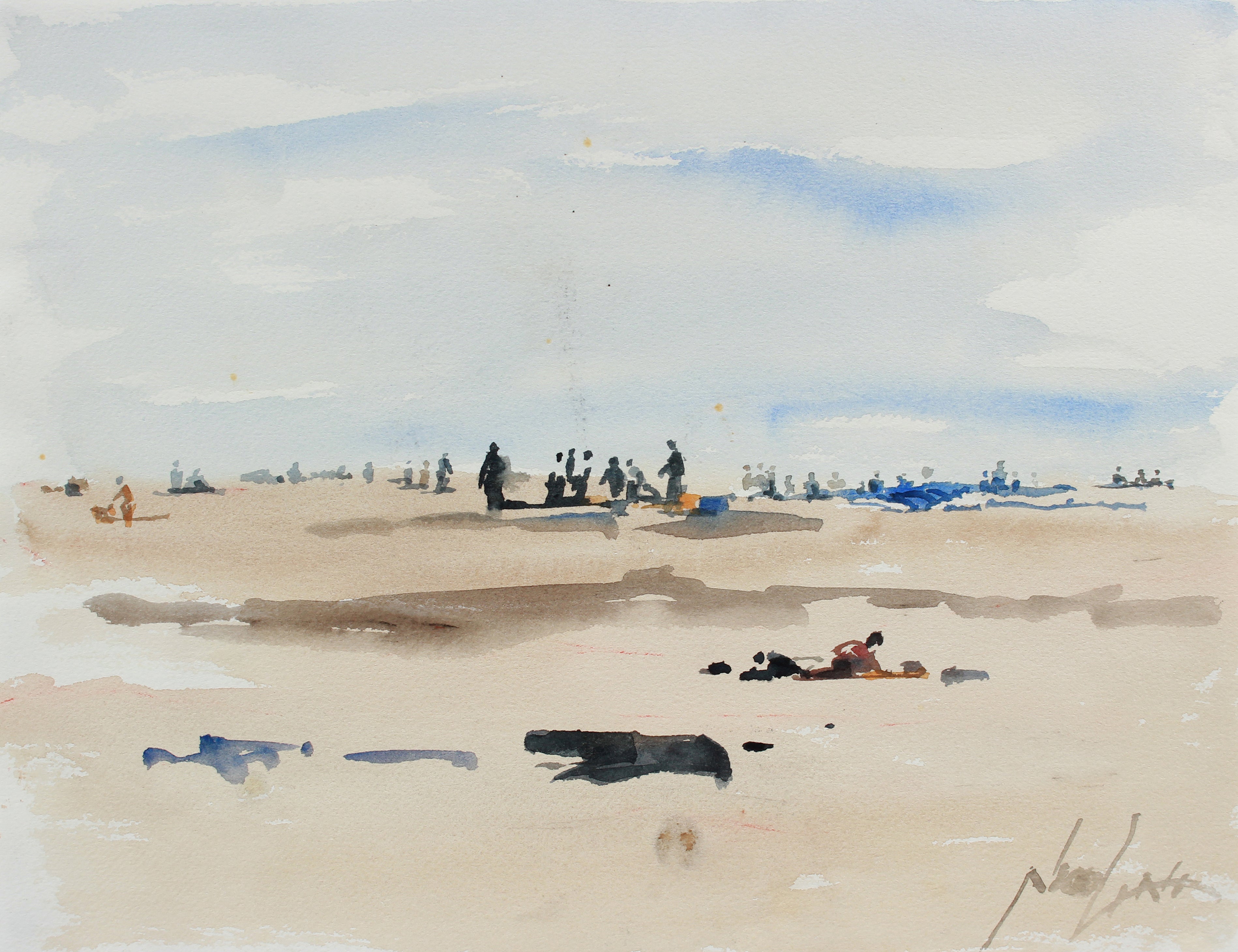 watercolor paintings of beach scenes