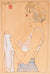 Casual Female Figure <br>1993 Gouache & Charcoal <br><br>#B2743