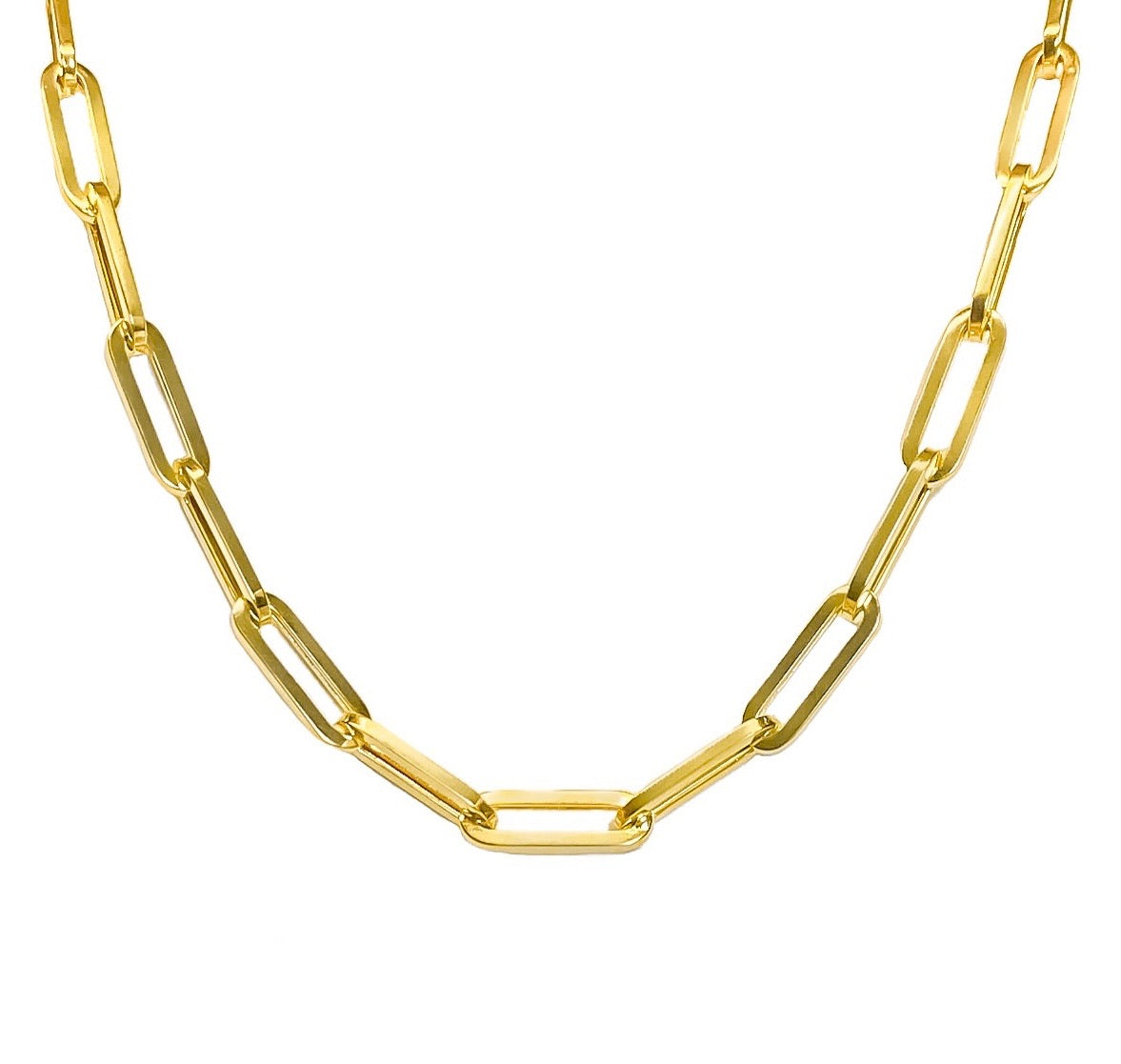 Graduating Gold Paperclip Chain 14K Yellow