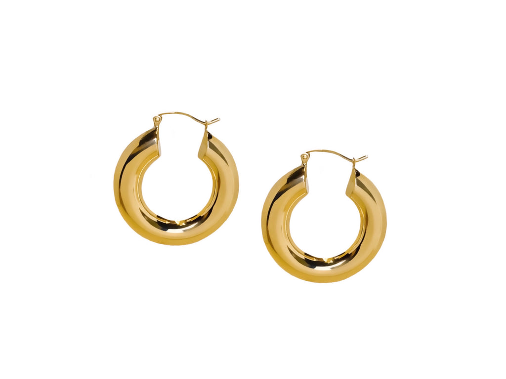 14K YELLOW GOLD CHUNKY HOOPS -SMALL | Patty Q's Jewelry Inc