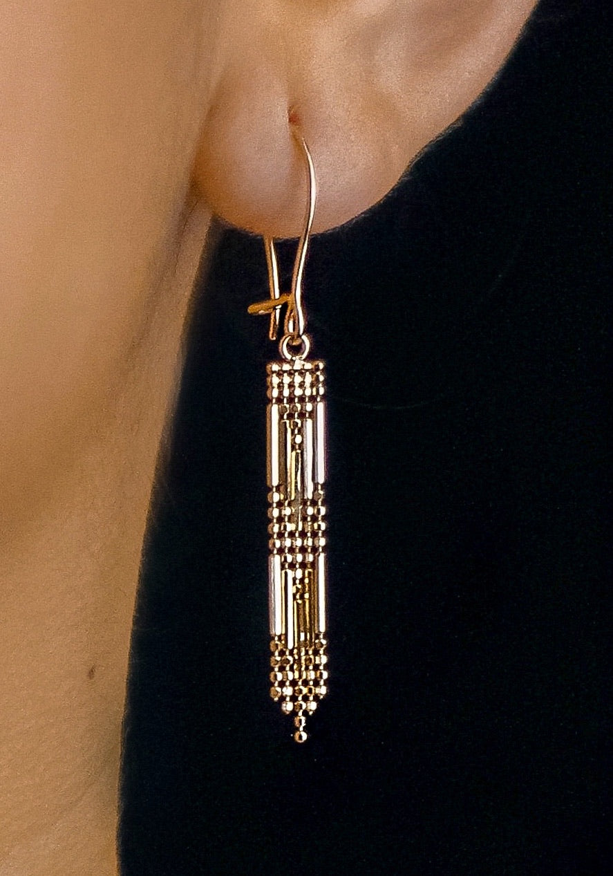 Lagrima Earrings Patacón Seed Earrings Yellow Gold Earrings 