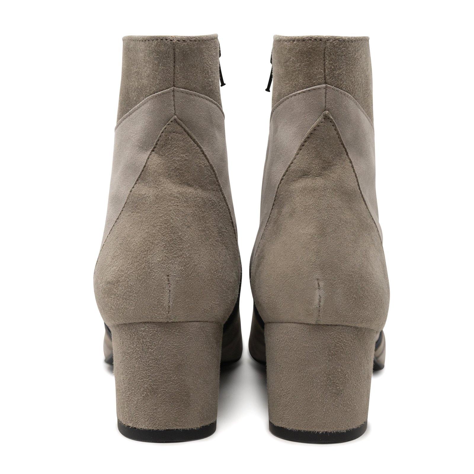 Women Dressy Leather Booties in Taupe 
