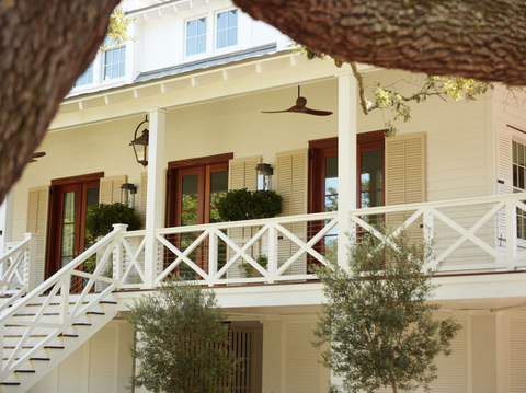 Charleston sc front porch with shutters in old village