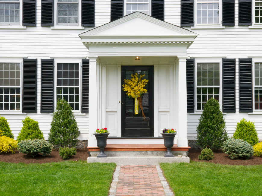 white house black louver shutters