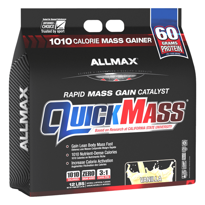 Allmax QuickMass Weight Gainer 12lb / Vanilla at Supplement Superstore Canada