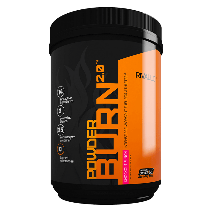 Rivalus Powder Burn 2.0 Pre-Workout Supplements 35 Servings / Knockout Punch at Supplement Superstore Canada 807156006357