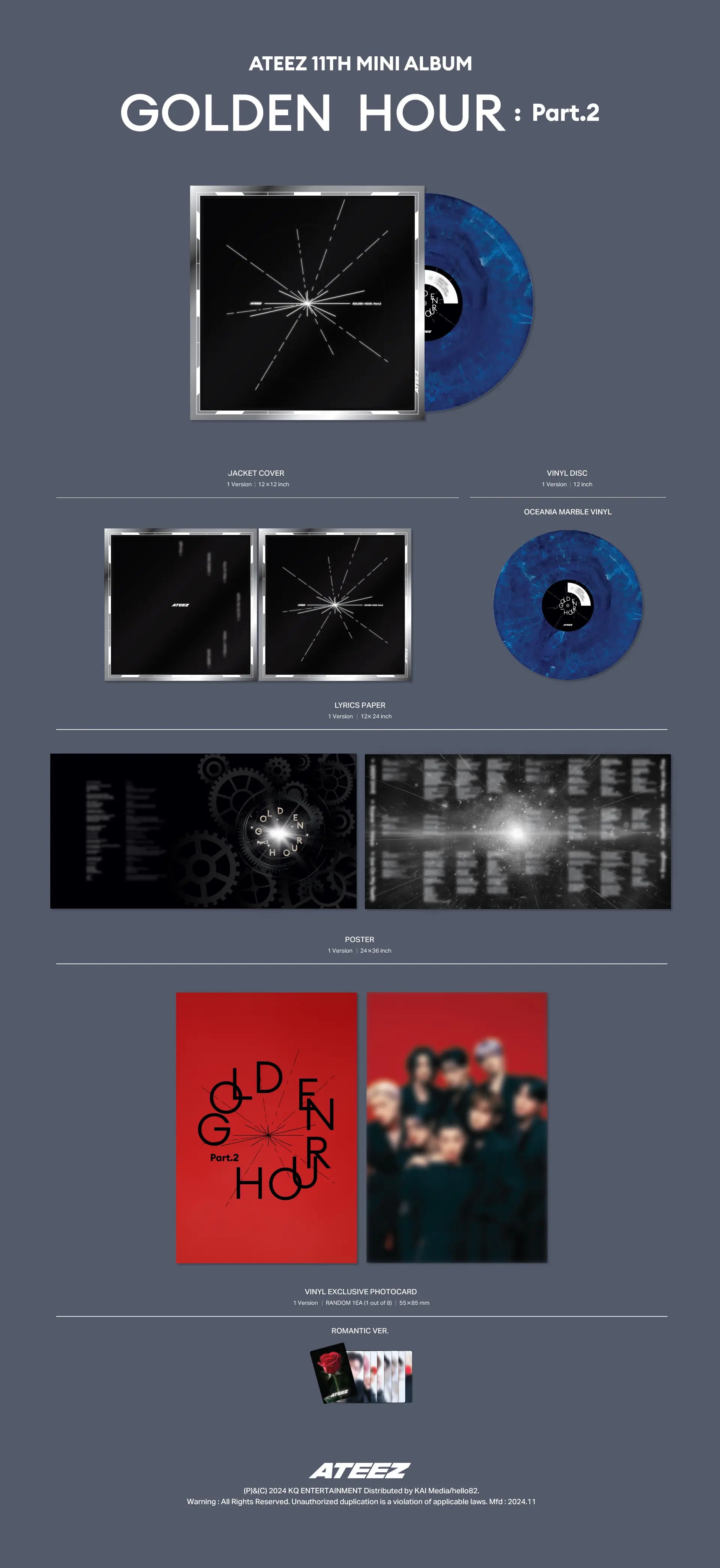 ATEEZ 11th Mini Album - GOLDEN HOUR : Part.2 (Vinyl Ver