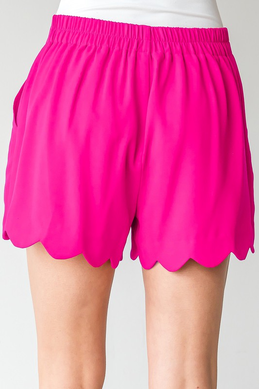 overdrijving oase Pennenvriend Online Exclusive* Solid Scalloped Shorts (Hot Pink) – Aspen Lace Boutique