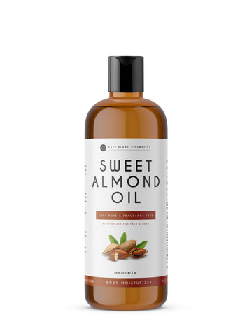 16oz amber bottle of Sweet Almond Oil