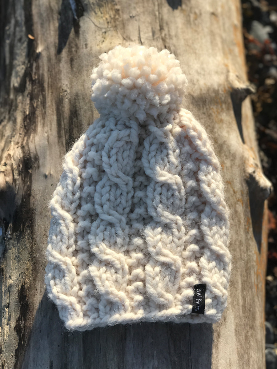 Hand Knit Pom Hat