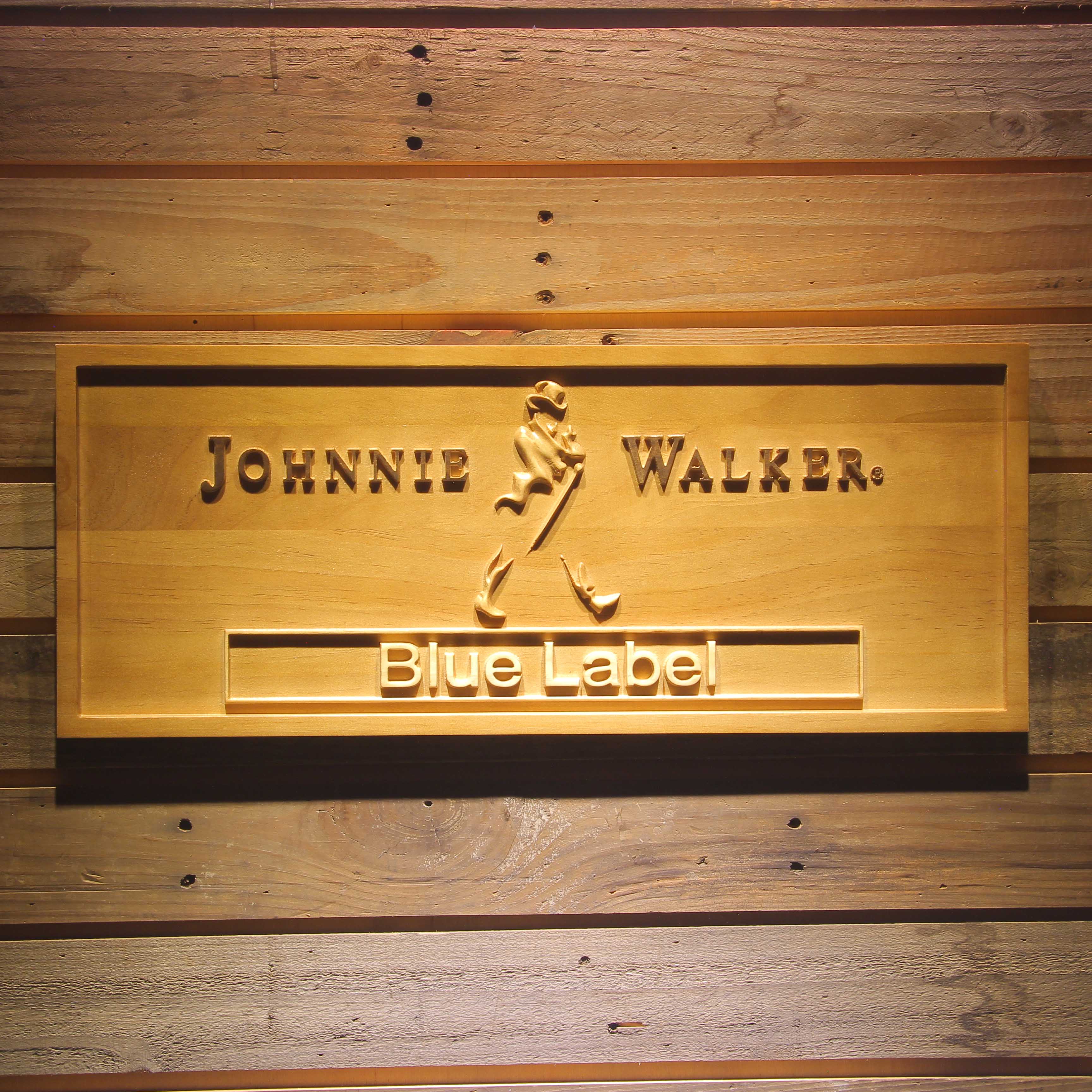 Label bar. Деревянная вывеска. Johnnie Walker Wood.