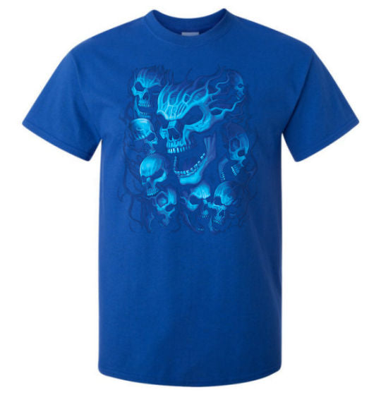 Blue Skulls T-Shirt (Royal Blue, Regular and Big Sizes) | BigTees ...