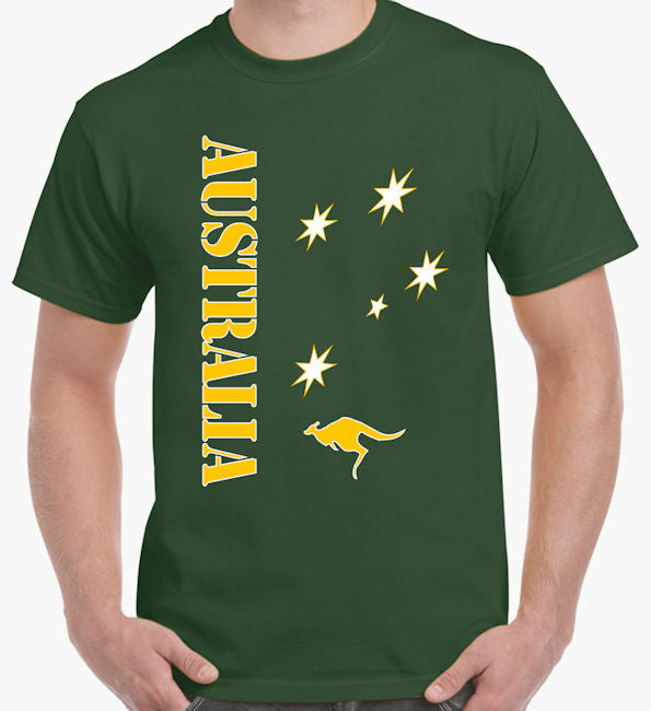 Berigelse Brug for Nu Aussie Sports T-Shirt (Forest Green & Yellow Gold Print) | BigTees Australia  Big Mens Clothing