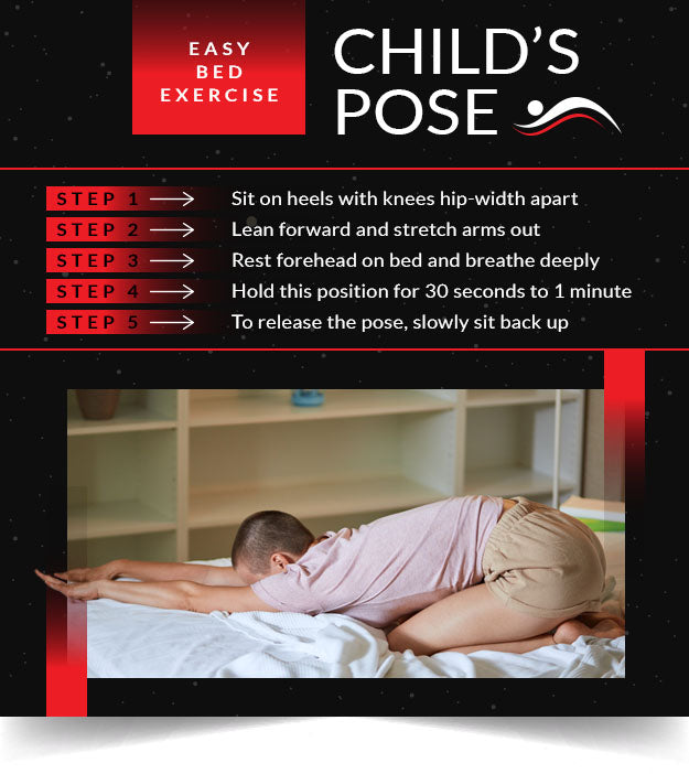 easy bed exercise childs pose