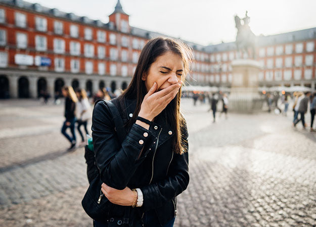 tired woman yawning