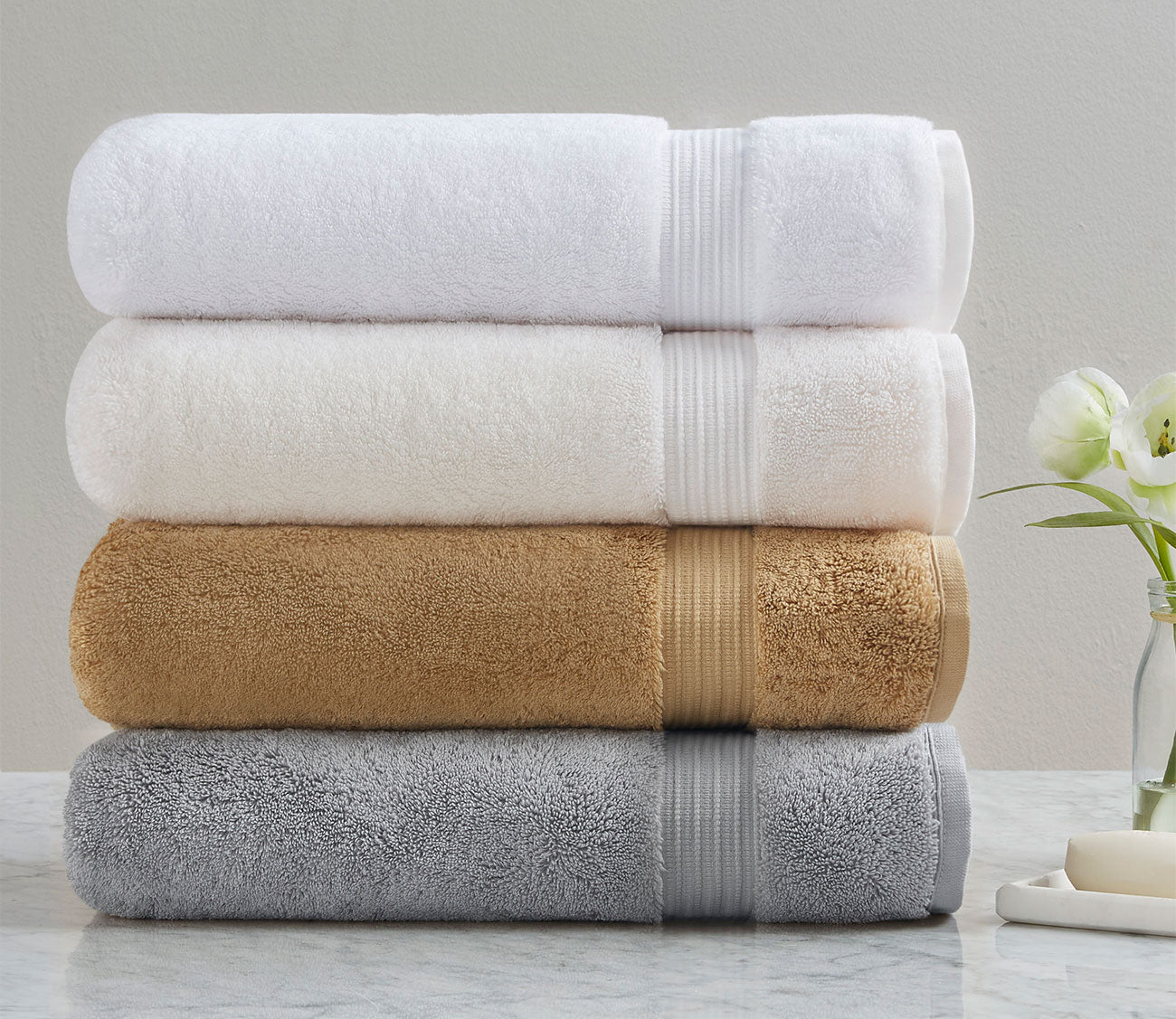 Organic 800-Gram White Turkish Bath Towels