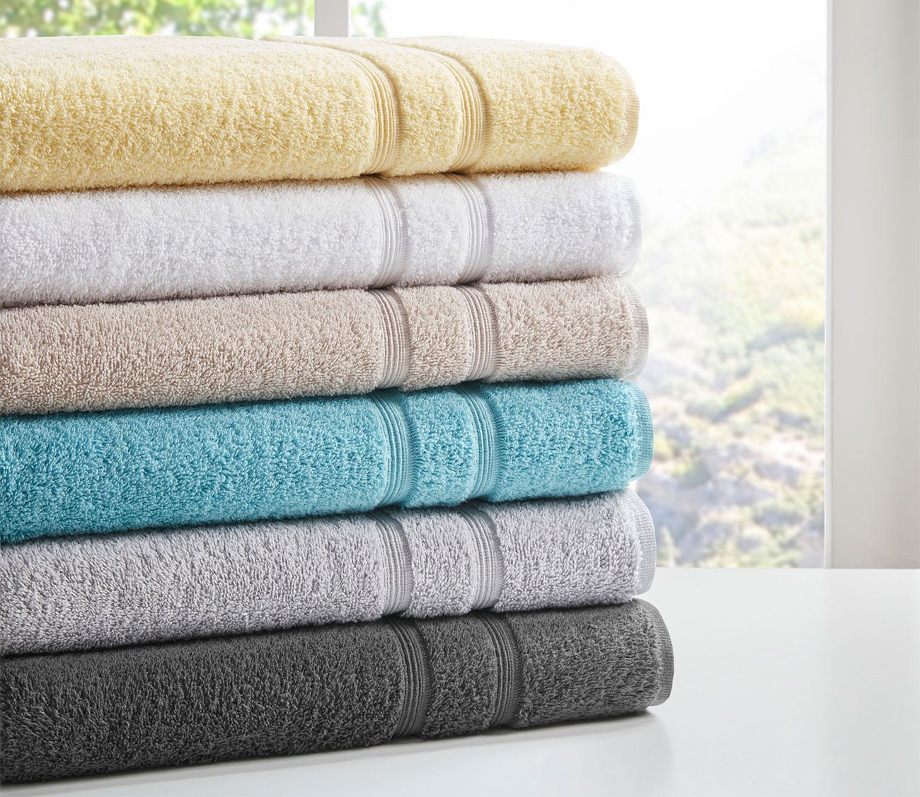 Clean Spaces Nurture Sustainable Antimicrobial 6-Piece Towel Set - Grey