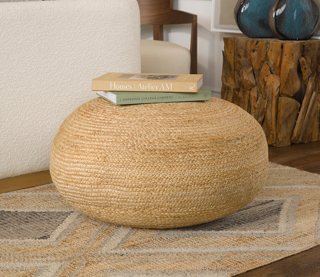 Pouf quadrato Forad 81x81cm Lino Antracite